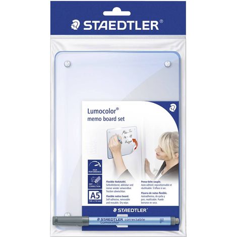 Staedtler Tableau mémo Lumocolor memo board 641 (l x H) 148 mm x 210 mm transparent feuille de tableau blanc amovible a (1/4)