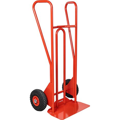 Diable manutention en acier poignées fermées et bavette fixe - Charge max 250kg - Roues increvables - 810210022 (1/2)