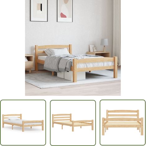 Maison Exclusive Massivholzbett Kiefer 100x200 cm (1/5)