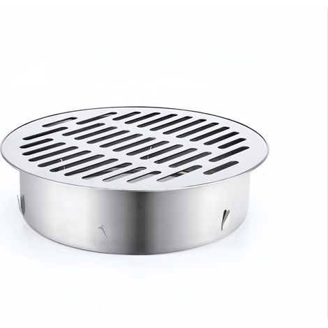 Grille de Sol Ronde en Acier Inoxydable Ø200mm - Siphon Anti-Encrassement pour Balcon, Cour, Toit, Terrasse, Jardin Extérieur