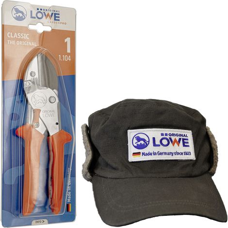 sécateur à enclume 1.104 avec lame en acier inoxydable et revêtement antiadhésif et bonnet d'hiver à doublure chaude, idéal pour le jardinage en hiver (1/2)