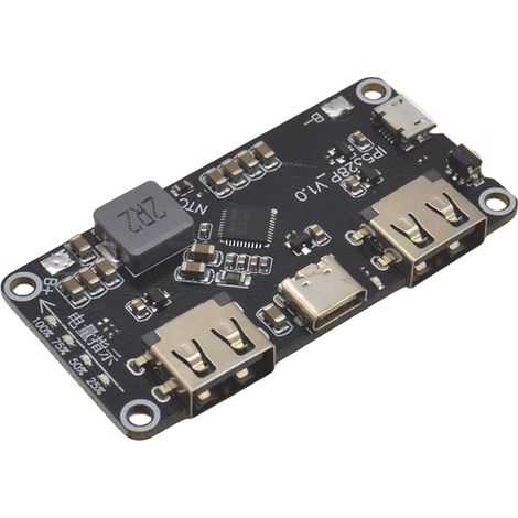 Módulo de carga rápida bidireccional IP5328P, placa elevadora de voltaje de 3,7 V a 5 V-12 V, 18 W, 5 A, para baterías 18650, con convertidor de tipo C a USB-C de carga rápida.
