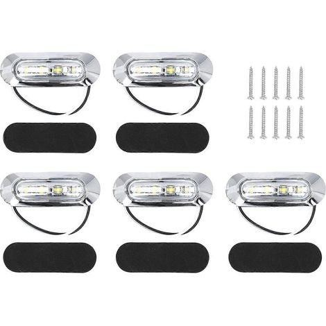Lot de 5 feux de position à LED étanches IP67, clignotants latéraux ultra-lumineux pour véhicules et bateaux DC10‑