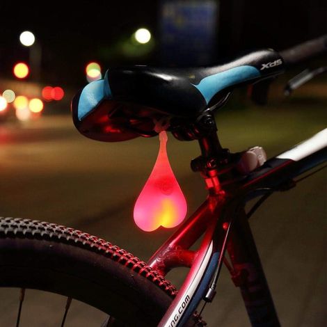 Herzförmige Silikon-Leuchtkugeln, LED-Warnleuchten für Fahrräder, wasserdicht, für den Verleih, Sitzbank, Ei, rotes Licht