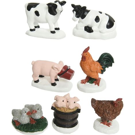 Blister de 7 figuras animales de granja de poliresina (1/2)