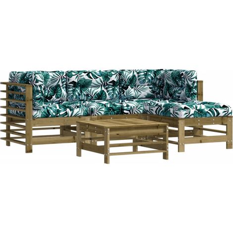 Maison Exclusive - Set Divani da Giardino 5pz con Cuscini Legno Impregnato di Pino (1/5)