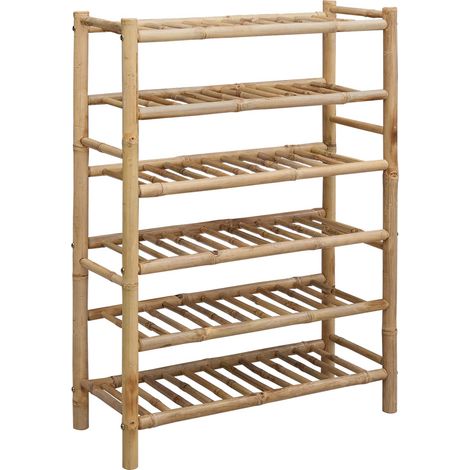 Zapatero con estante Natural 68 x 28 x 96 cm Bambú vidaXL (1/5)