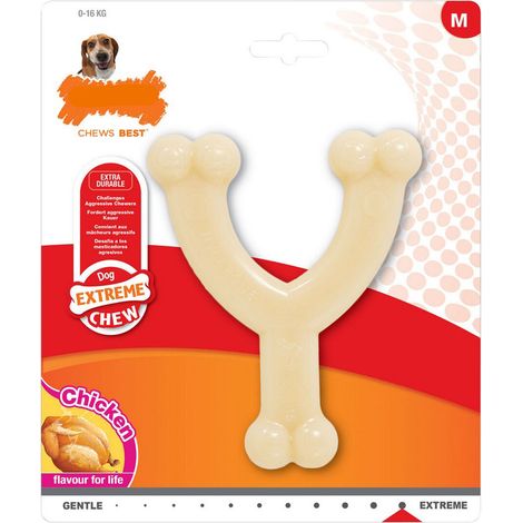 Mordedor de perro Nylabone Extreme Chew Wishbone Talla M Pollo Nylon