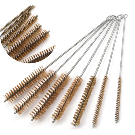 Brosse métallique de décontamination en sept pièces pour tuyaux, brosse de nettoyage ronde à long manche pour pailles (1/5)