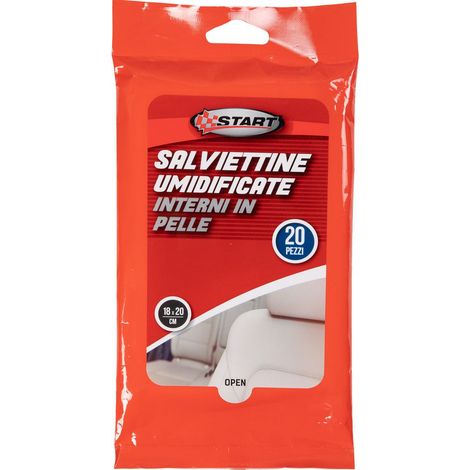 Salviette Umidificante per superfici in pelle confezione salva freschezza 20 pezzi 18cm x 20 cm (1/2)