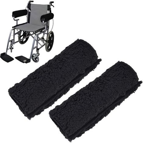 Copribraccioli neri per sedili, ergonomici, antiscivolo, adatti a sedie a rotelle standard, sedie da trasporto, scooter per la mobilità e sedie da ufficio, semplici (1/5)
