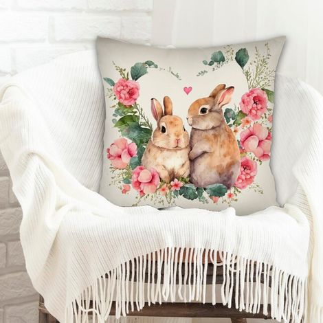 Housse de coussin sans coussin élégant pour mariage, anniversaire, naissance de bébé (1/5)
