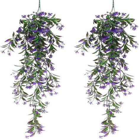 Plante Grimpante Artificielle - Vigne Fausse Fleurie - Décoration Murale Intérieure Extérieure - 2 Pièces - Longueur Totale 78 cm (1/5)