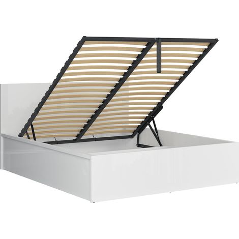 Lit coffre 160x200 sommier inclus Edwin Blanc (1/5)