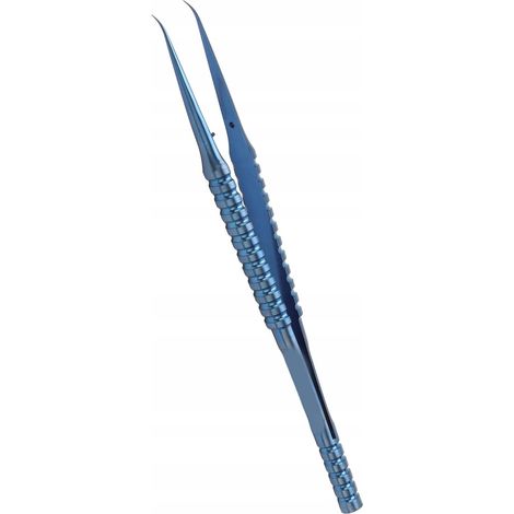 Pinzetta di Precisione in Titanio Curva (Blu) – Materiale di Alta Qualità, Resistente alla Corrosione  Lunghezza 140 mm, Punta 0,15 mm  Uso Versatile per Microsaldatura