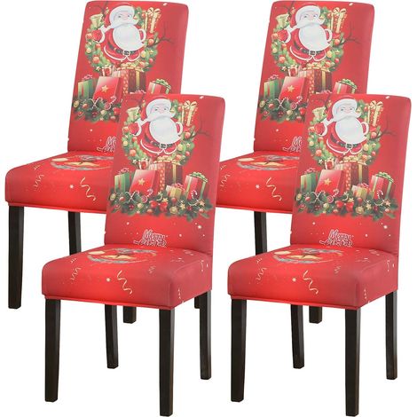 Stretchable polyester dining chair cover - Modern design - For weddings, banquets, parties, Christmas (1/5)