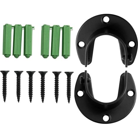 Support de tringle à vêtements POPETPOP en acier inoxydable (lot de 2) avec vis de fixation murale, robuste et durable (1/5)
