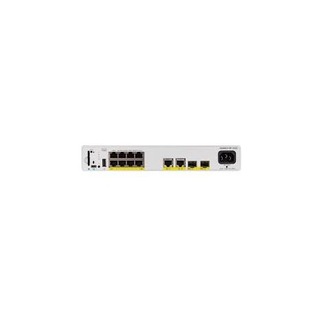 Switch di Rete Gestito Cisco Catalyst C9200CX-8P-2X2G-A con 8 Porte PoE+ 240W, Supporto L2/L3, Gigabit Ethernet, Design Compatto Grigio