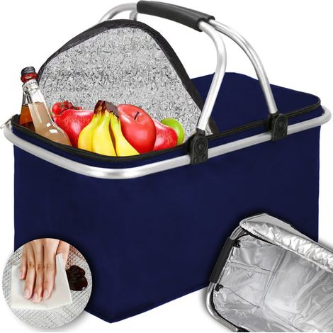 Cesta de picnic Heckermann de 30 litros en color azul marino