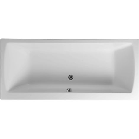 Baignoire droite rectangulaire 180x80cm avec pieds VITRA Neon blanc + Vidage WIRQUIN volet et clapet Inox/Chrome
