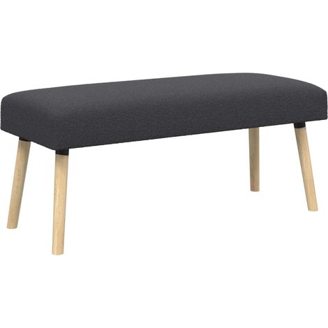 Banco Liso Gris oscuro 110 x 40 x 46 cm Bouclé vidaXL