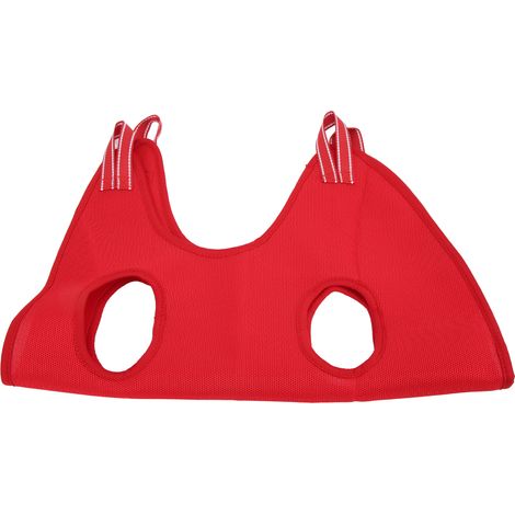 Hamac de toilettage respirant pour animaux de compagnie avec 2 crochets pour le bain, le nettoyage des dents et la coupe des griffes. Rouge, taille S. (1/5)