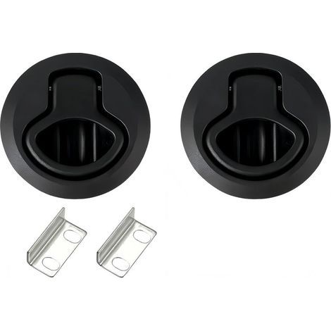 2 Pièces Hatch Serrure de piège pour bateau Flush Pull Latch Noir Flush Pull Hatch Slam Latch Deck Hatch Latch Lock Acier inoxydable Fermeture de porte plate Pull Lock pour navires (1/5)