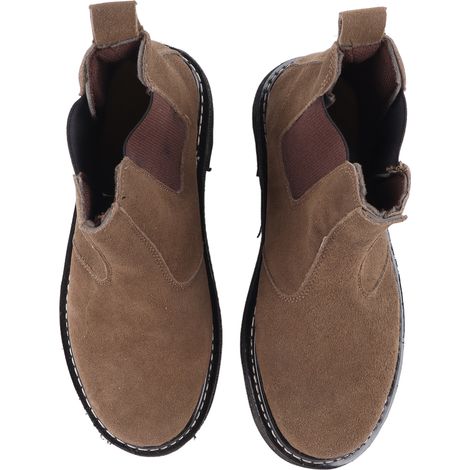 Chaussures de sécurité en daim respirant avec embout en acier, absorption des chocs, protection contre la perforation par les clous, surface antidérapante et imitation daim. (1/5)