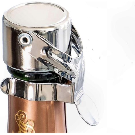 Lot de 2 bouchons à vin réutilisables avec joint breveté pour bouteilles de champagne et de vins mousseux (7 pièces) (1/5)