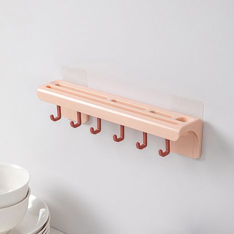 Support Couteaux Cuisine - Rangement Mural Sans Perçage - Crochets Amovibles Pour Ustensiles - Organisateur Multifonctionnel ABS