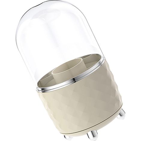 Porte-stylo rotatif blanc, organisateur de bureau pour pinceaux de maquillage et crayons, rangement en plastique pour décoration maison et cosmétiques (1/5)