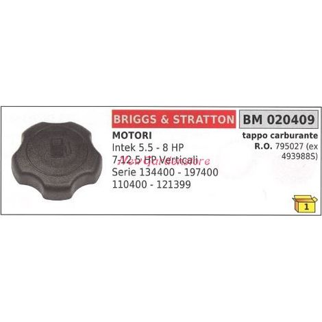 Tappo carburante B&S tagliaerba tosaerba rasaerba intek 5.5 8 hp 020409