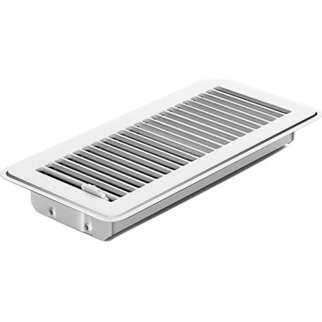 Couvercle d'aération de sol pour maison en acier, 11.5x5.5 pouces, magnétique, décoratif, robuste, registre mural, plafond, blanc (1/5)