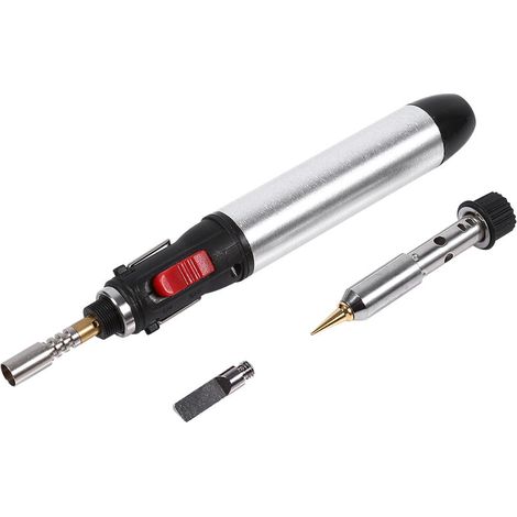 Kit de Soudure au Butane 4 en 1, Chalumeau à Souder Réglable avec Pointe de Fer (1/4)