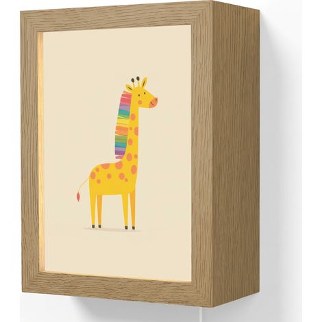 APPLIQUE MURALE Girafe - Crinière arc-en-ciel - Beige 15x20 cm (1/5)