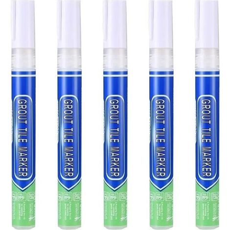 Stylo de réparation étanche XVX (5 pièces) pour joints blancs, carrelages muraux, joints de sol, cuisine, salle de bain (1/4)