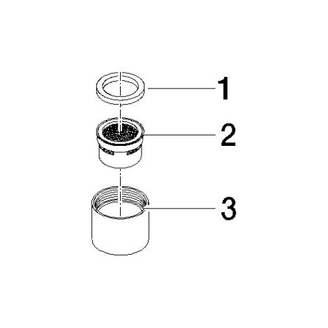 DORNBRACHT Aérateur PIÈCE DE RECHANGE 90230100700 M28x1-IG Classe de débit C Chrome, 90230100700-00