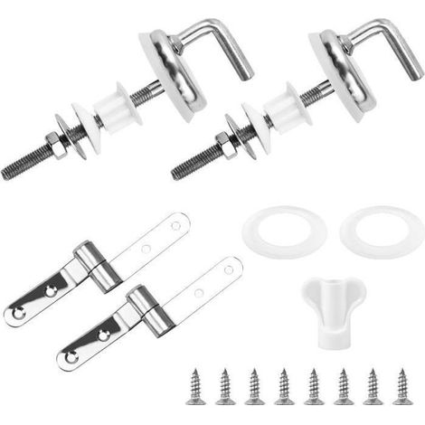 2 PCS Kit de Fixation Abattant WC Attache Charnière Abattant WC, Charnières de Fixation pour Abattant WC, Charniere Abattant WC (1/5)