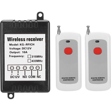 Télécommande 12V 1 canal avec émetteur récepteur, interrupteur sans fil, code d'apprentissage, portée 1000 mètres, kit 1 bouton (1/5)