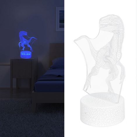 3D-Nachtlicht in Dinosaurierform mit Touch-Funktion, 4 Modi, 16 einstellbaren Helligkeitsfarben und Fernbedienung. Ideales Geschenk. (1/5)