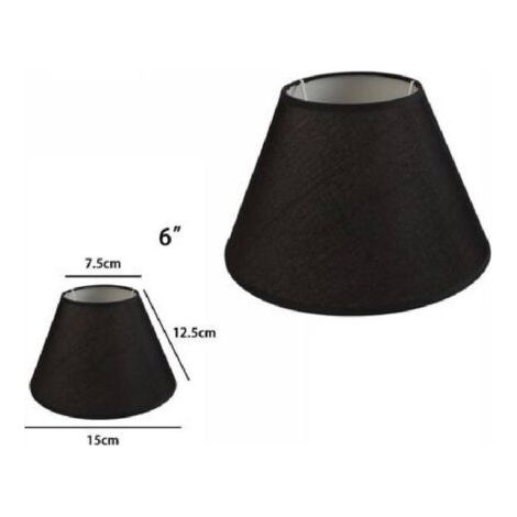 Abat-jour Conique Cylindrique Classique De Remplacement Pour Lampe Et Applique En Tissu Tnt -6" -noir