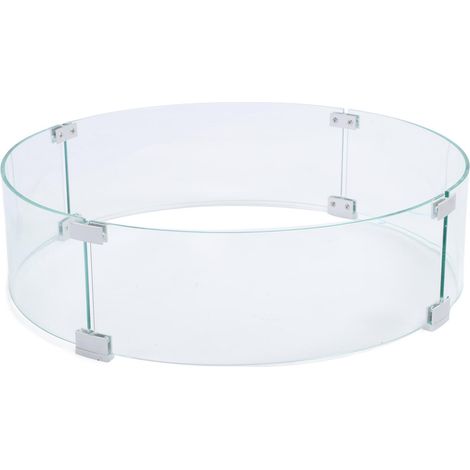 Eosnow Pare-vent rond en verre trempé, pare-brise transparent, pare-flamme, diamètre 650mm, épaisseur 6mm (1/5)