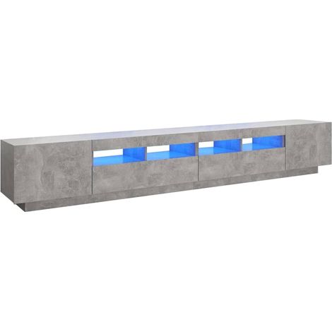 Mueble TV multimedia estantería para televisión buffet para televisión comedor salón dormitorio con luces LED 260 x 35 x 40 cm gris 020026570