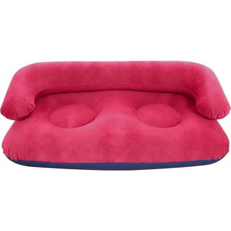 Inflatable Sofa, Pneumatic Sofa Chair/Bench with Lumbar Support, U-Shaped Backrest, PVC Armrests, Pleasant Touch, Quick Inflation Valve, Blue+Red, Size up to 8 (1/5)
