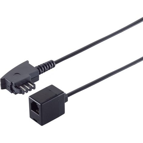 Adaptateur télécom RJ11 TAE-F  international (neuf)  noir  0,20 mètre (1/2)