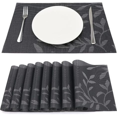 Sunxury – Lot de 8 sets de table vinyle 45x30 cm – Résistant à la chaleur jusqu'à 80°C – Faciles à nettoyer et à ranger (1/5)
