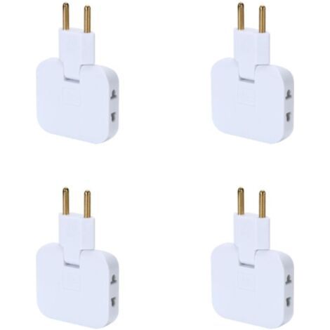 BARKBUSTERS4x Multiprise Plate Derriere Meuble avec 3 Prises Prise Plate avec Connexion Pivotante 180º Murale avec Adaptateur Prise Multiple 16A/250V