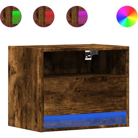 Maison Exclusive - Wand-Nachttisch mit LED-Leuchten Räuchereiche