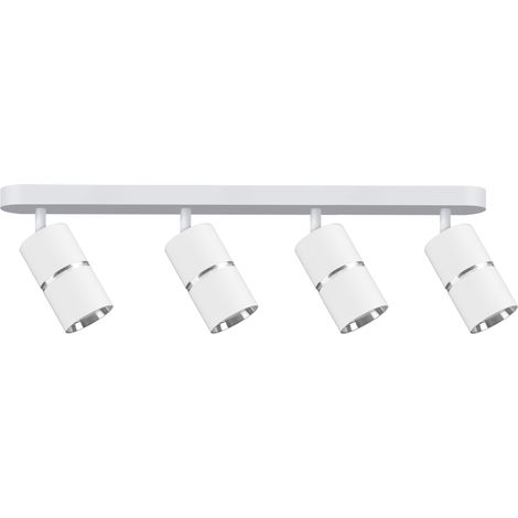 Plafonnier mural 4 spots GU10 blanc orientable Polux (1/4)
