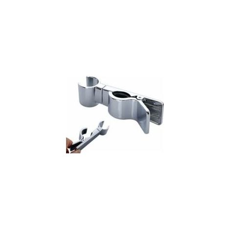 Support de receveur de douche, support de tringle de douche 22-25 mm, métal, pivotant, réglable, argent Crezuo (1/4)